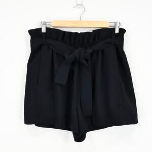 Wilfred Aritzia High Rise Paperbag Belted Tie Trouser Dress Short Black Size 14